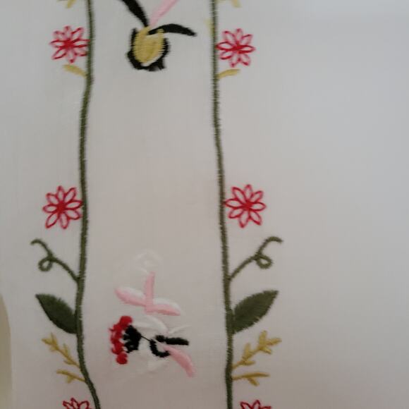 Size 2X Cotton Blend Embroidered White Textured Pullover Short Sleeve Top Blouse - Picture 3 of 15